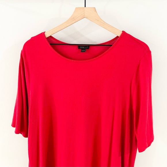 J. Jill Wearever Short Sleeve Knit Tunic Red Size Large - Picture 3 of 6